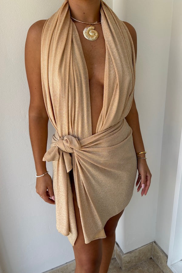 Sneaky Link | Sneaky Short Sarong Gold | Girls with Gems