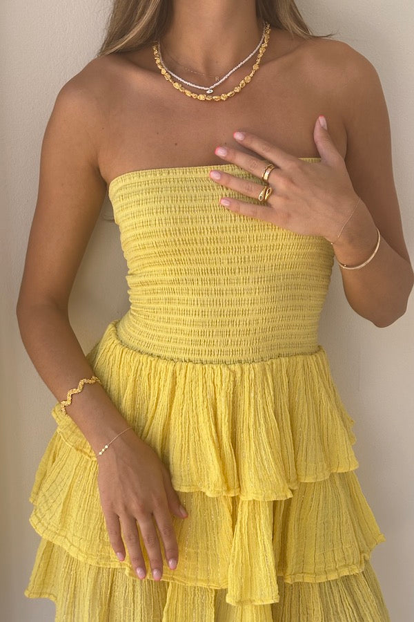 D&#39;Artemide | Doris Mini Dress Yellow/Gold | Girls With Gems