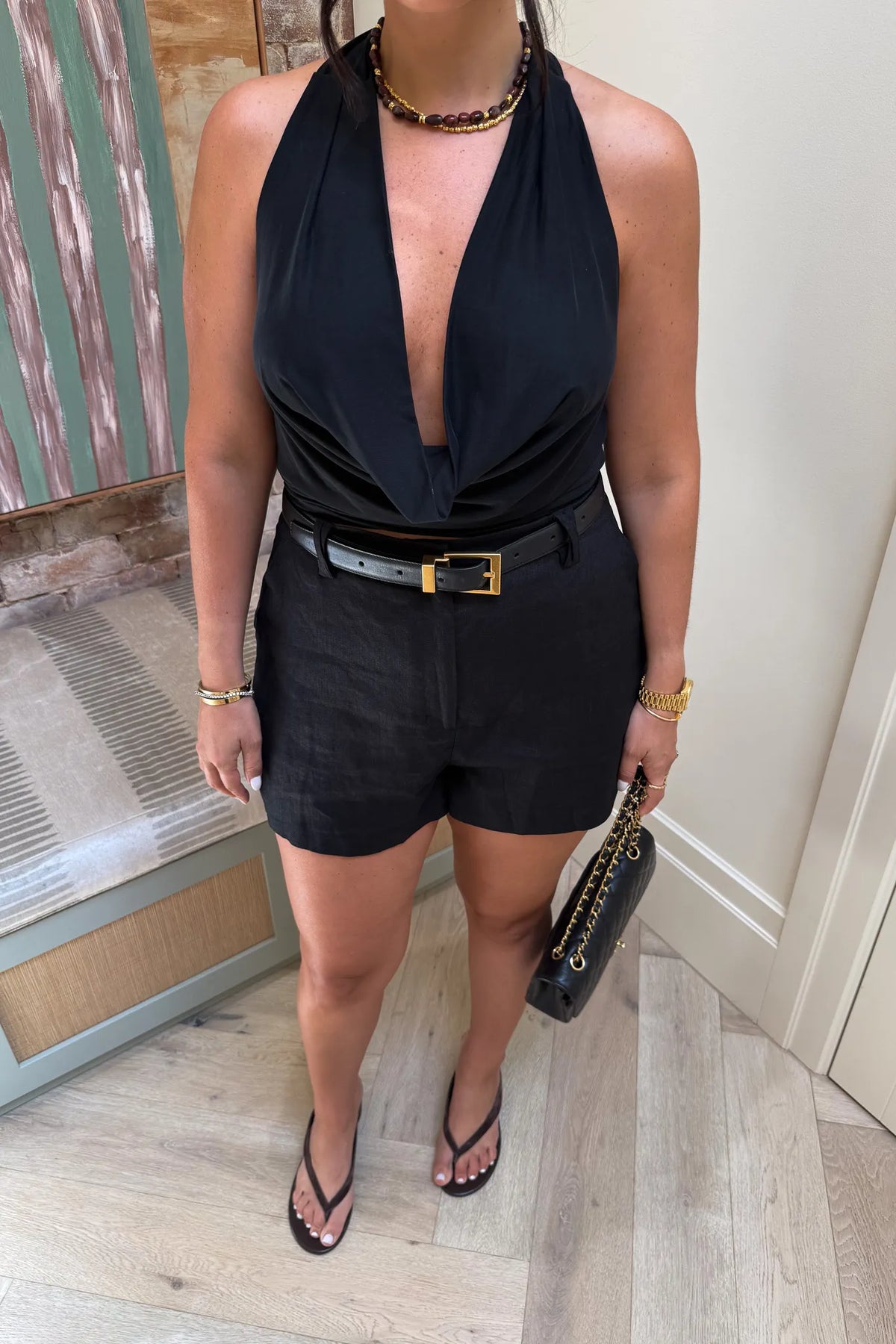 Saint Plunge Top Black