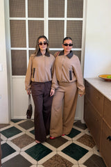 Jaz Wide Leg Tailored Pant Tan by Sneaky Link, high waisted wide leg pants, perfect for work or elevated everyday styling