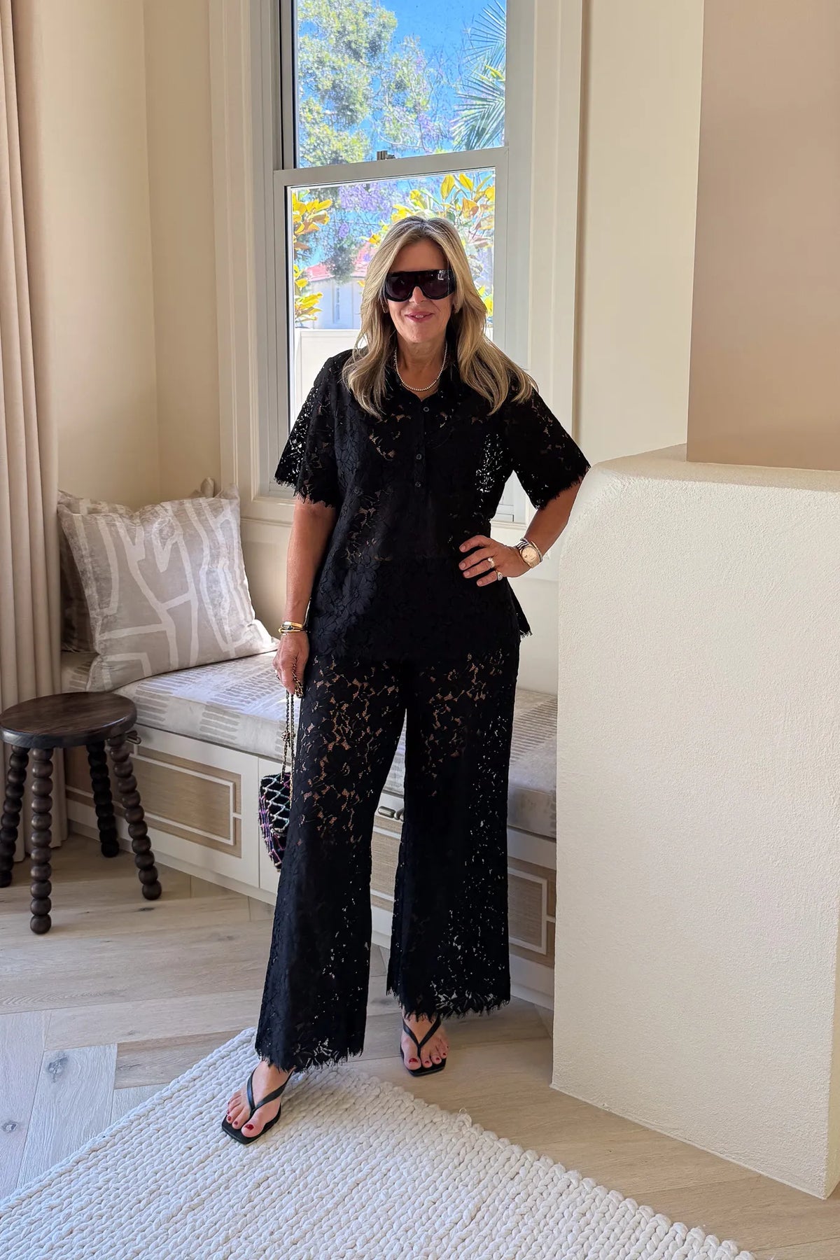 Lucy Lace Elastic Pant Black