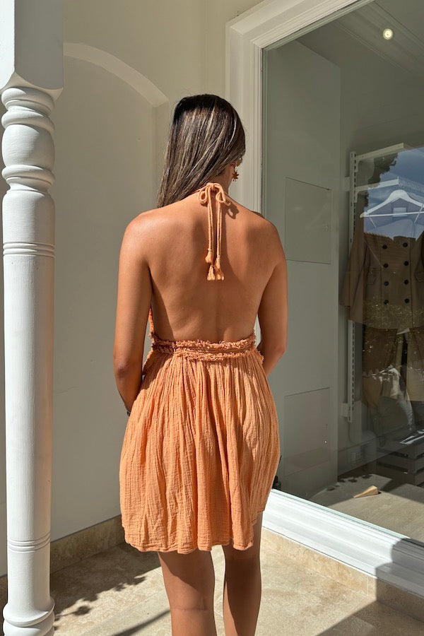 D'Artemide | Lefkothea Mini Dress Apricot | Girls With Gems