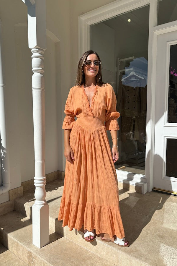 D'Artemide | Eleni Dress Apricot | Girls With Gems