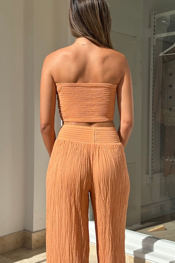 D&#39;Artemide | Ruched Tube Top Apricot | Girls With Gems