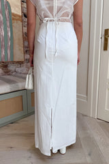 Lefka Maxi Skirt by Sneaky Link, cotton blend maxi skirt with high waist fit. Perfect for summer styling or everyday wear.