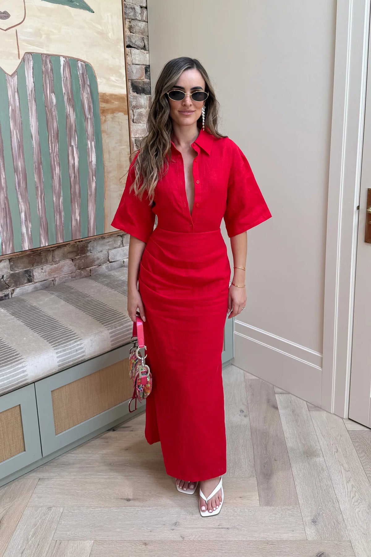 Lefka Midi Dress Red