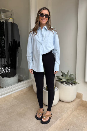 Neoprene Legging by Commando, form-fitting high-rise neoprene leggings with smoothing waistband and light compression, perfect for sleek, supportive everyday wear.