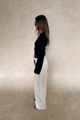 Jaz Crew Neck Ruched Long Sleeve Top Black by Sneaky Link, ruched stretch top with sculpt fit, perfect for everyday or night styling