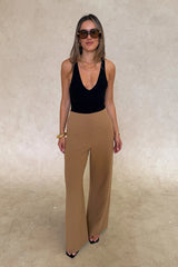 Jaz Wide Leg Tailored Pant Tan by Sneaky Link, high waisted wide leg pants, perfect for work or elevated everyday styling