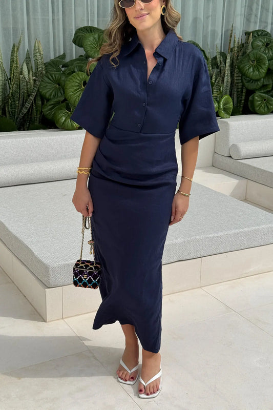 Lefka Midi Dress Navy