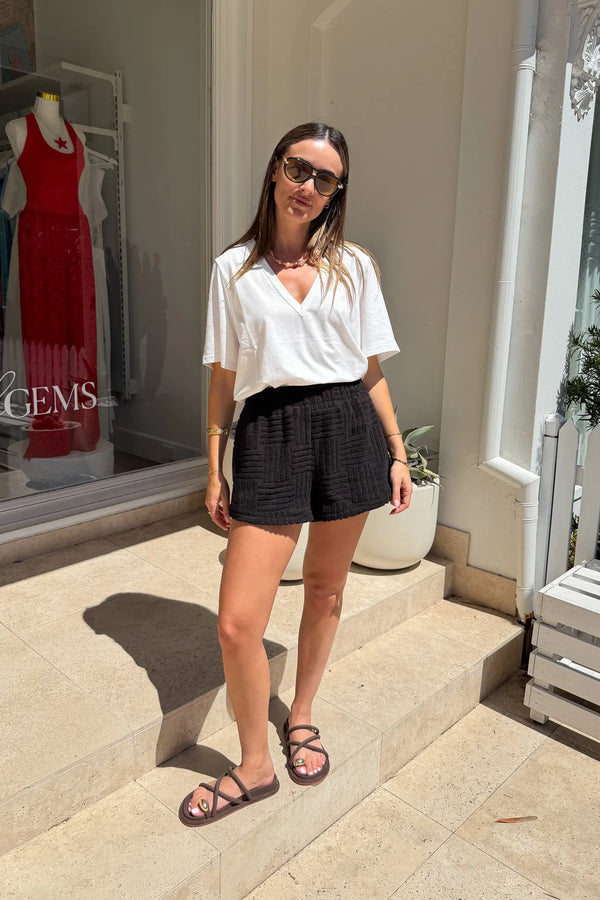 Jagger Towelling Short Black