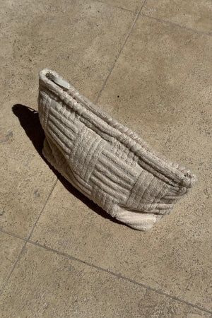 Cali Pouch Ecru by Sneaky Link – Stylish terry towelling pouch, compact yet roomy. Perfect for trendy summer beach trips or casual daily use.