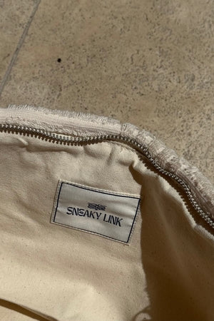 Cali Pouch Ecru by Sneaky Link – Stylish terry towelling pouch, compact yet roomy. Perfect for trendy summer beach trips or casual daily use.