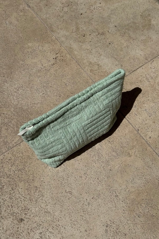 Cali Pouch Mint by Sneaky Link – Trendy terry towelling pouch, compact yet spacious. Perfect for viral summer beach days or stylish daily errands.