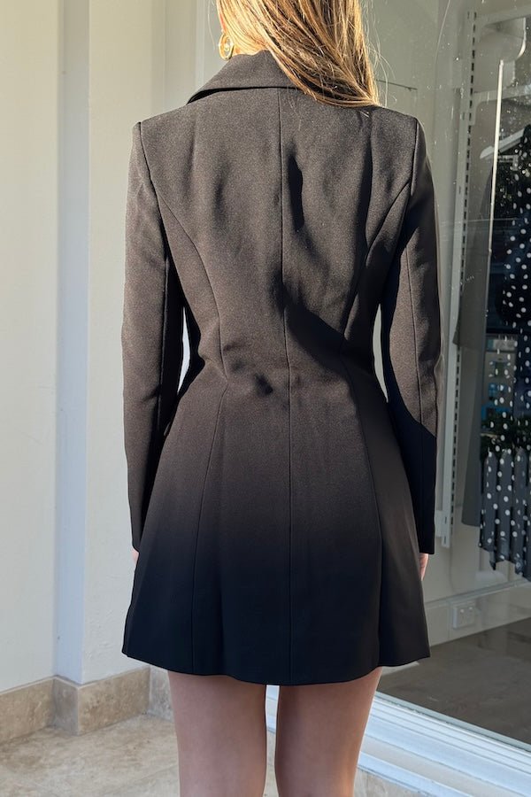 Ultimate Muse Structured Button Dress Black by Odd Muse — A modest, fitted dress featuring a button-down front, cinched waist, and rear zip for timeless elegance.