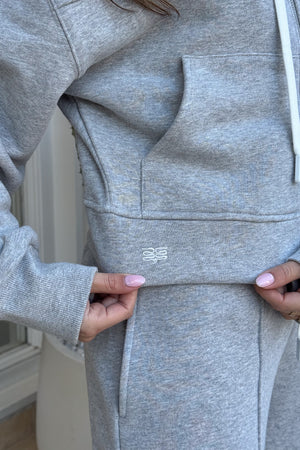 Terry Zip Hoodie Grey by Sneaky Link, made from 100% cotton with a relaxed fit, full zip, and easy care for everyday casual wear.