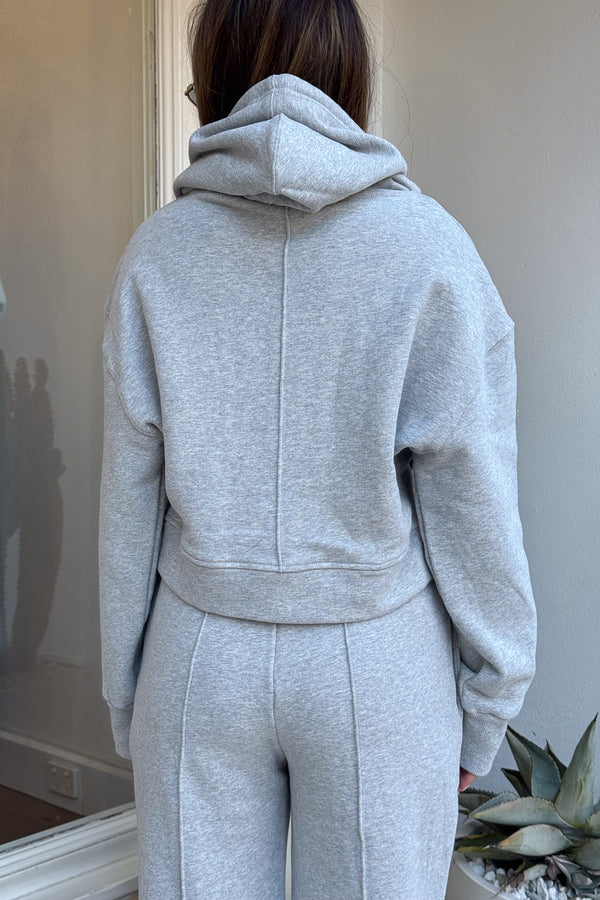 Terry Zip Hoodie Grey by Sneaky Link, made from 100% cotton with a relaxed fit, full zip, and easy care for everyday casual wear.