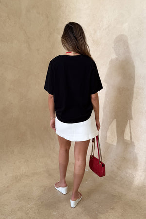 Carter V Neck Tee Black