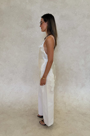 Lilah Lace Trim Top Ivory