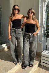 Rex Tube Top Black by Sneaky Link - Trendy and playful tube top combining comfort and sophistication, perfect for stylish summer looks and viral streetwear vibes.