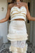 PatBo | Fringe Trim Lace Maxi Skirt Ivory | Girls With Gems