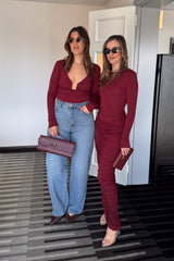 Caterina Midi Dress Burgundy