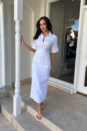 Lefka Midi Dress White