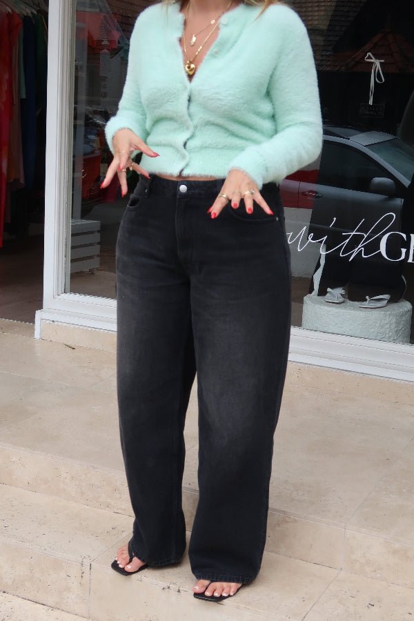 Noa Denim Jean Soft Black by Camilla and Marc, relaxed low-rise with tapered leg, a chic staple perfect for trendy, laid-back dressing year-round.