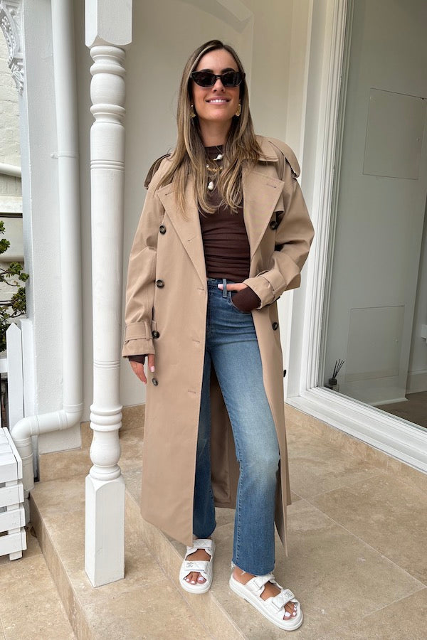 Camilla and Marc | Evans Trench Coat Sand | Girls with Gems 
