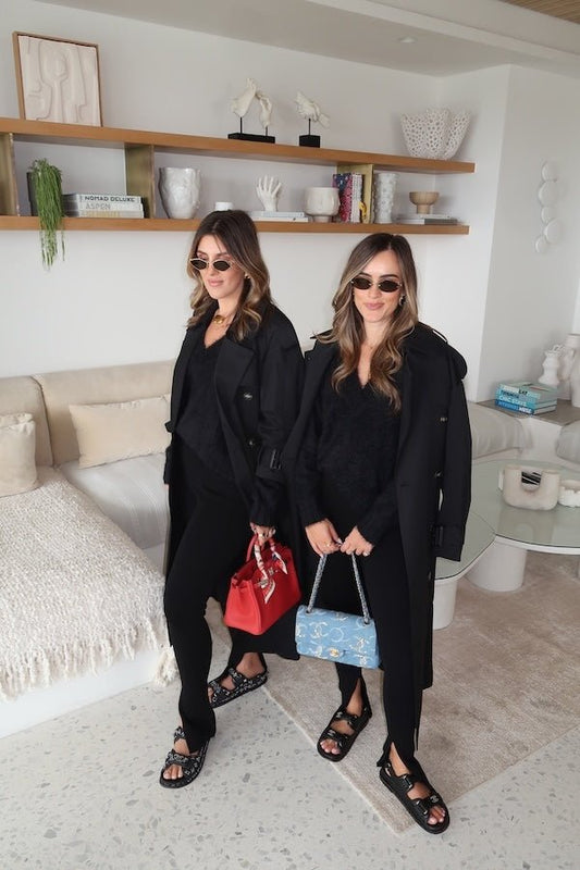 Evans Trench Coat Black by Camilla and Marc – oversized double-breasted trench with storm flaps and belt, perfect for chic layering across seasons.