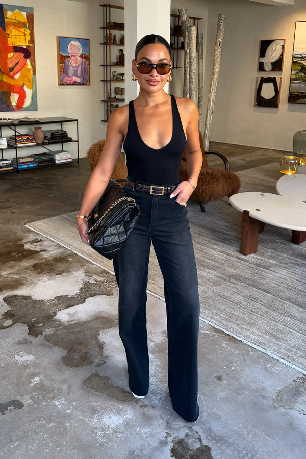 Iris Knit Bodysuit Black