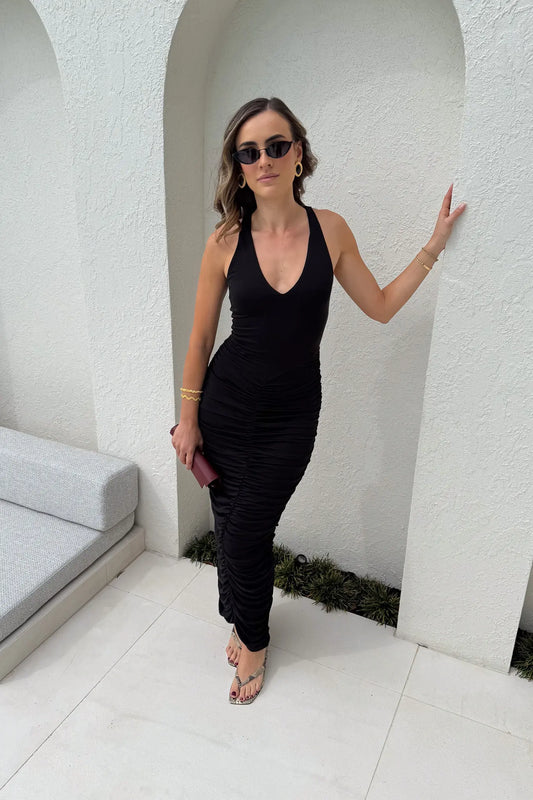 Valentina Midi Dress Black