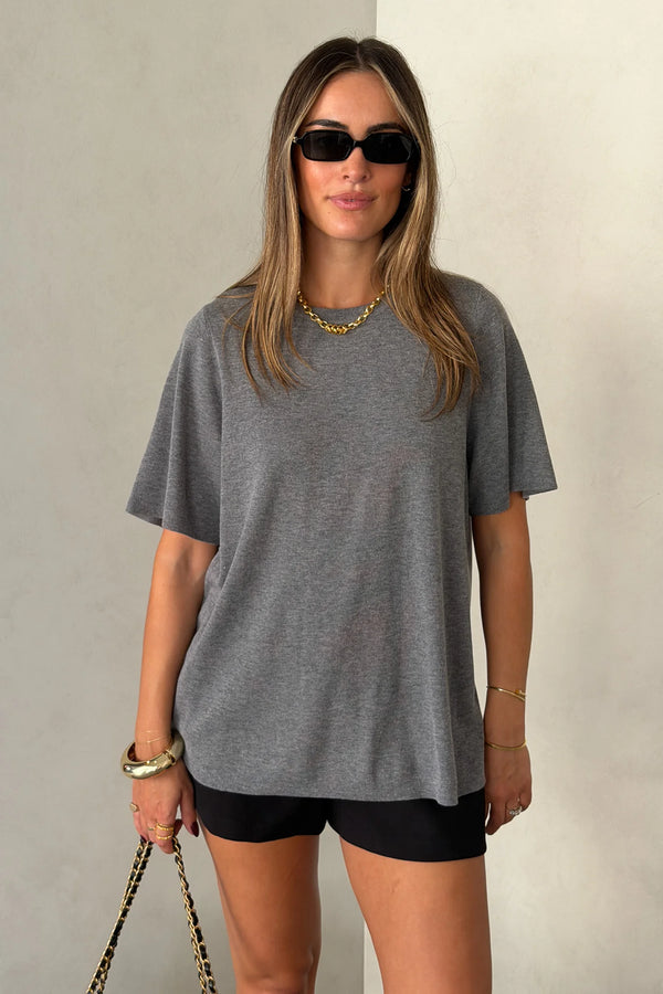 Charli Knit Tee Grey