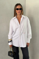 Sebastian Oversized Shirt White by Sneaky Link – a crisp cotton shirt with oversized fit and panel detail. Perfect for elevated styling.