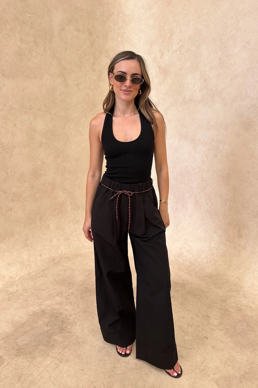 Bella Halter Tank Black