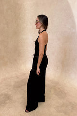 Jaz Hand Paracord Pant Black by Sneaky Link, wide leg black pants with relaxed fit, perfect for everyday styling