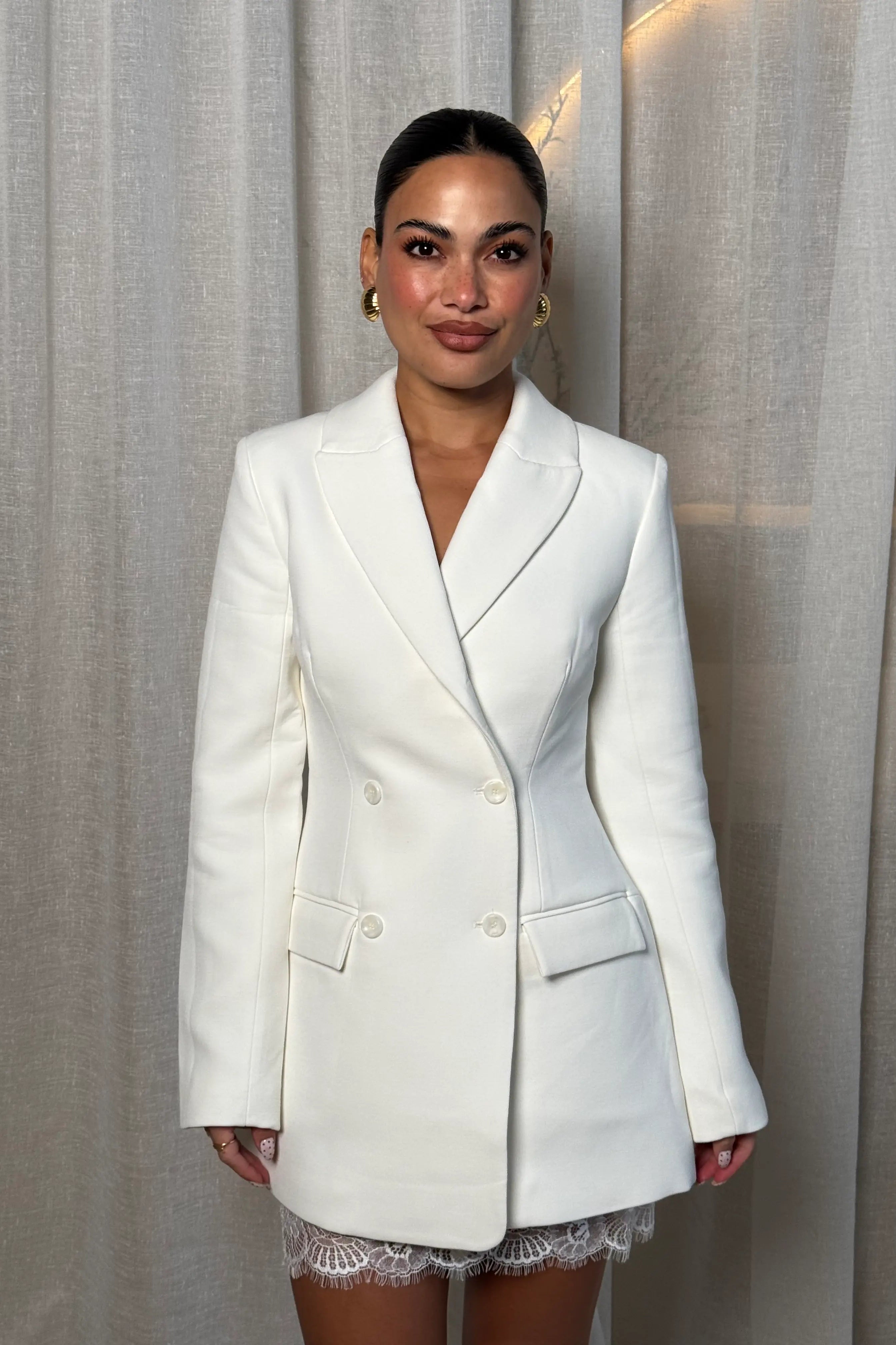 Carissa Blazer Dress White — Mini Dresses Carissa Blazer Dress White — Mini Dresses