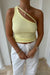 Sneaky Link | One Shoulder Strap Tank Lemon | Girls With Gems