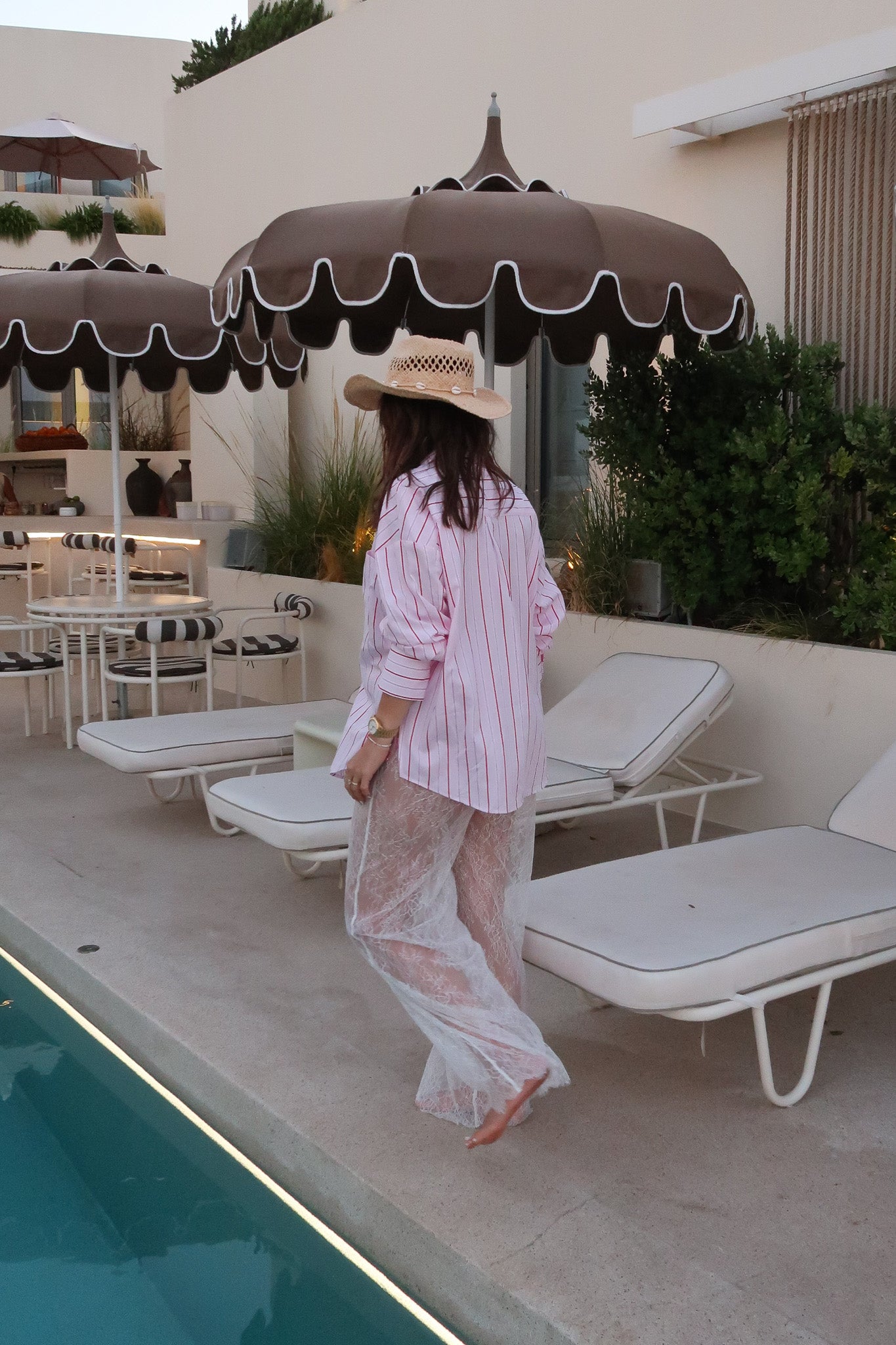 Boston Shirt Pink/Red Stripe by Sneaky Link, oversized cotton button-up with cuffed sleeves and signature snake embroidery for timeless, fresh style.