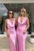 Michael Lo Sordo | Women's Drape Front Maxi Dress Pink | Girls with Gems