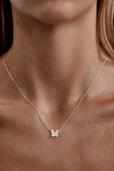 I Believe I Become Necklace Sterling Silver by By Charlotte – butterfly pendant necklace with cubic zirconia stones.