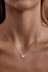 I Believe I Become Necklace by By Charlotte – 18k gold vermeil butterfly pendant with cubic zirconia stones.
