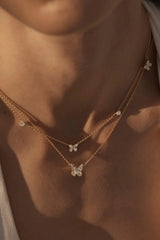 I Believe I Become Necklace by By Charlotte – 18k gold vermeil butterfly pendant with cubic zirconia stones.