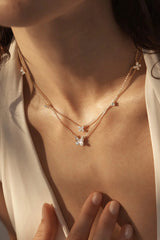 I Believe I Become Necklace by By Charlotte – 18k gold vermeil butterfly pendant with cubic zirconia stones.