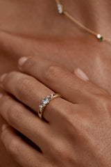 I Breathe I Become Ring by By Charlotte – 18k gold vermeil ring with aquamarine, sapphire and tourmaline stones.