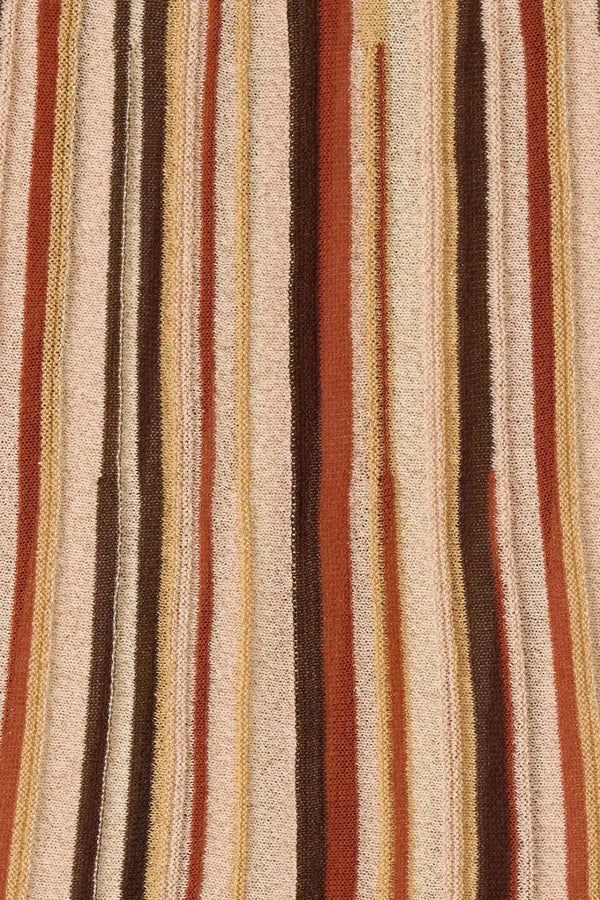 Iden Maxi Skirt in Murano Stripe by Faithfull the Brand, a flared knit midi skirt with drawstring waist and metallic stripe detailing.