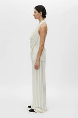 Imara Pant Cream by Camilla and Marc, sheer wide-leg pant with hot short underlay and elastic waistband for elevated resort style