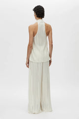 Imara Pant Cream by Camilla and Marc, sheer wide-leg pant with hot short underlay and elastic waistband for elevated resort style.