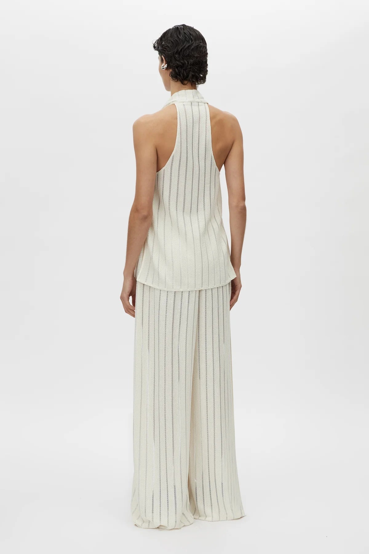 Imara Pant Cream by Camilla and Marc, sheer wide-leg pant with hot short underlay and elastic waistband for elevated resort style.