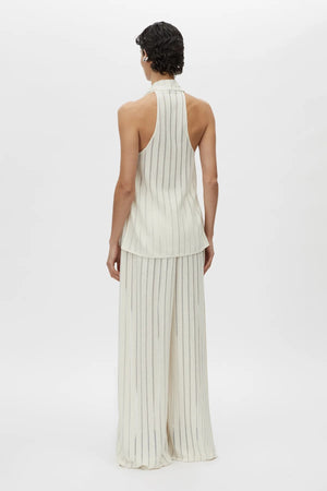 Imara Top Cream by Camilla and Marc, halter style with deep cowl neckline and high side splits for modern day-to-night elegance.